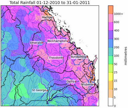 December-January Rainfall - 2010 St George